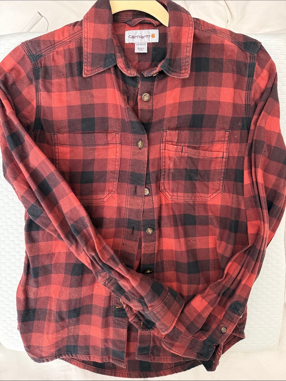 Carhartt Red and Black Buffalo Plaid Work Shirt